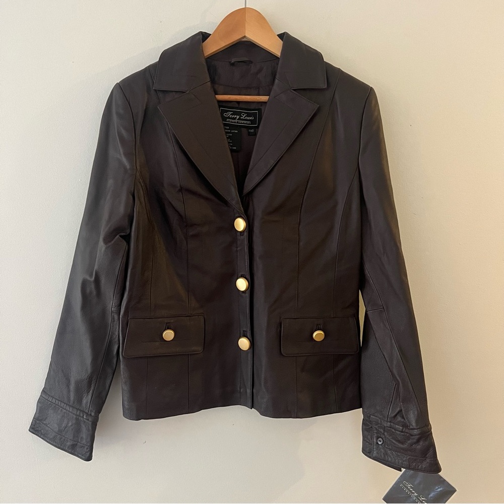 Women’s Vintage Inspired Genuine Leather Tailored Jacket Size XS